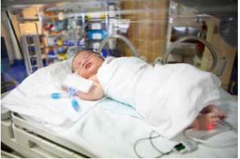 Baby in an incubator