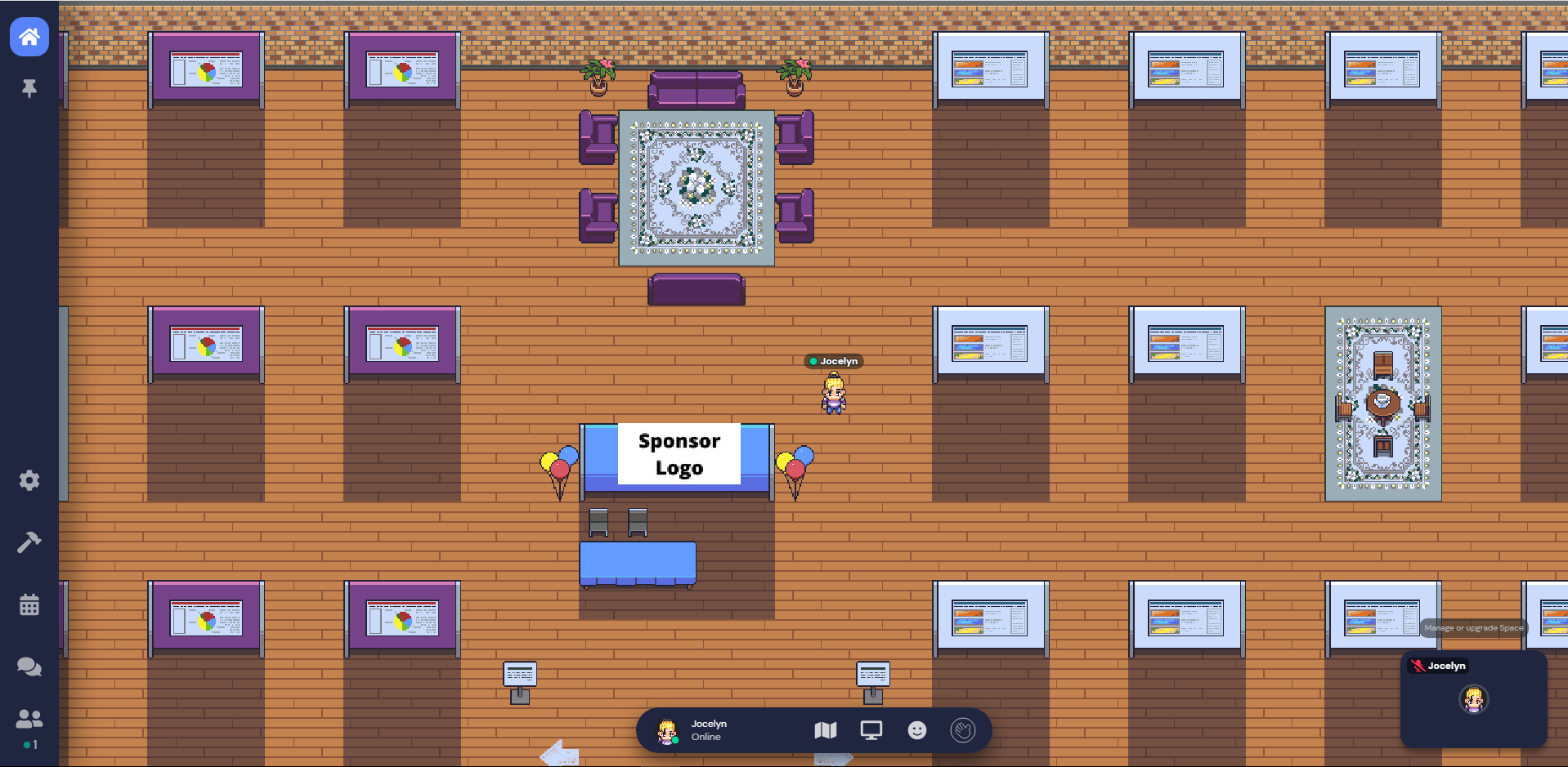 screenshot of gather town poster session