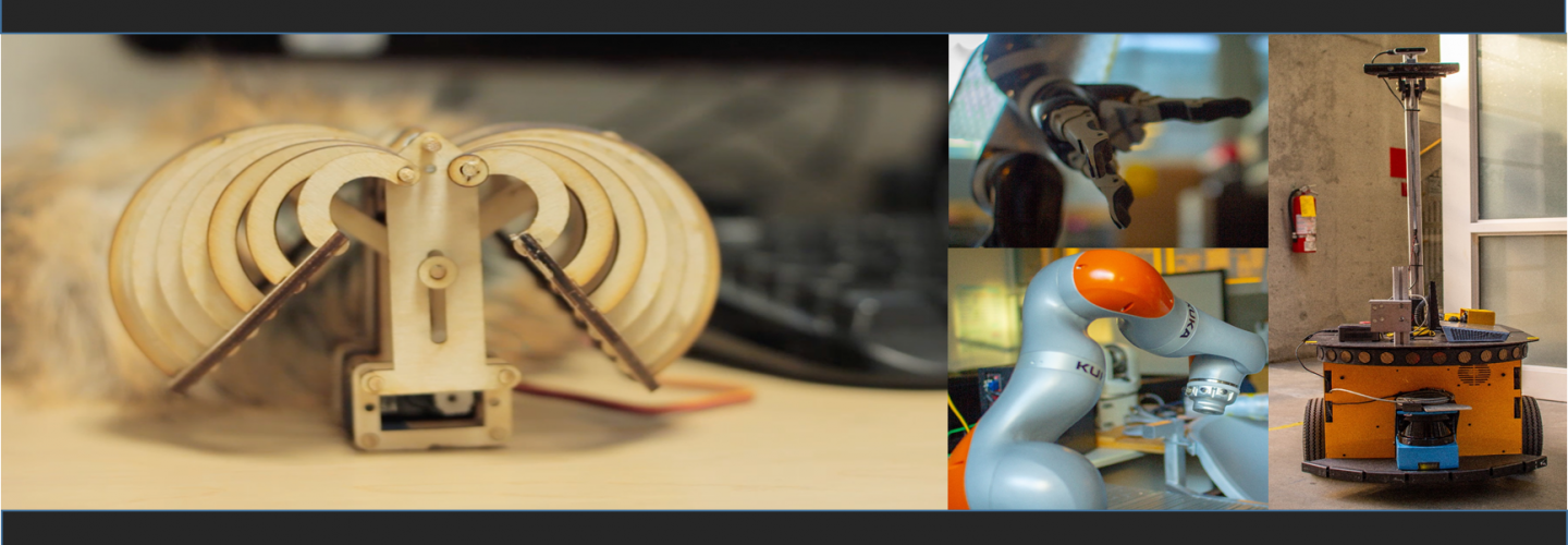 collage of student projects and robots